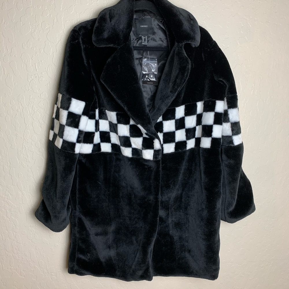 Black and White Checker Coat
